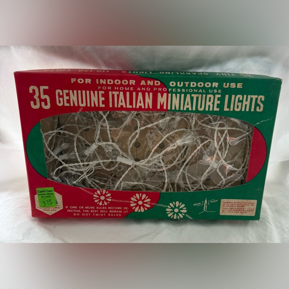 Vintage Genuine Italian Miniature White Holiday Lights